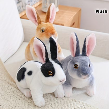 16Cmu002F6.29In Realistic Adorable Rabbit Plush Toy Lifelike Animal Photo Props Bunny Simulation Rabbit Model Birthday Present Home Decor Plush Easter Decoration