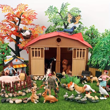 15pcsu002FSet Mini Farm Poultry And Small Animal Model Ornaments, Hand-Made Farm Tool Model Additions, The Best Gift for The Festival