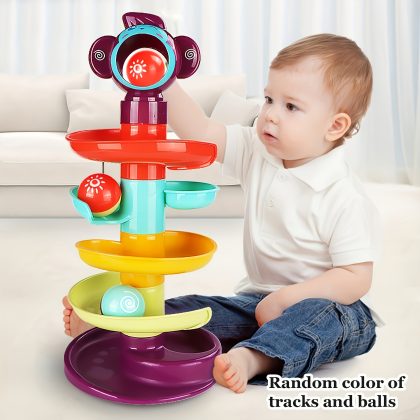 An Entertaining And Instructive Ball Track Tower, a Toy for Early Learning with Rolling Balls, Spinning Spheres, Perfect Presents for Festive Occasions And Birthdays
