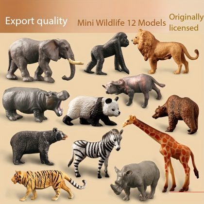 Miniature PVC Plastic Simulation Animal and Poultry Figurines: Mini Farm Collection Including Chickens, Geese, Ducks, Dogs, Sheep, Dairy Cows, Pigs, Horses, Lions, Tigers, Zebras, Giraffes, Pandas, Brown Bears. Various Combination Options Available.