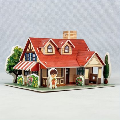 Forest Red Cabin Creative 3D Puzzle Model - Children's DIY Handcraft Toy - Fun Toy - Christmas - Thanksgiving - Children's Day - Birthday Holiday Gift - Expand Thinking - Enhance Hands-On Skills and Focus