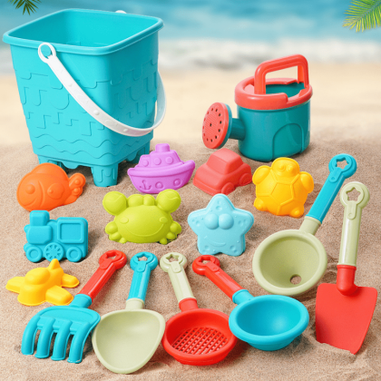 Kids' Beach Toy Set, Baby Playing with Snow, Playing with Sand, Digging Tools, Shovel, Beach Bucket, Perfect Summer Gift, Christmas, Halloween Gift, Random Colors